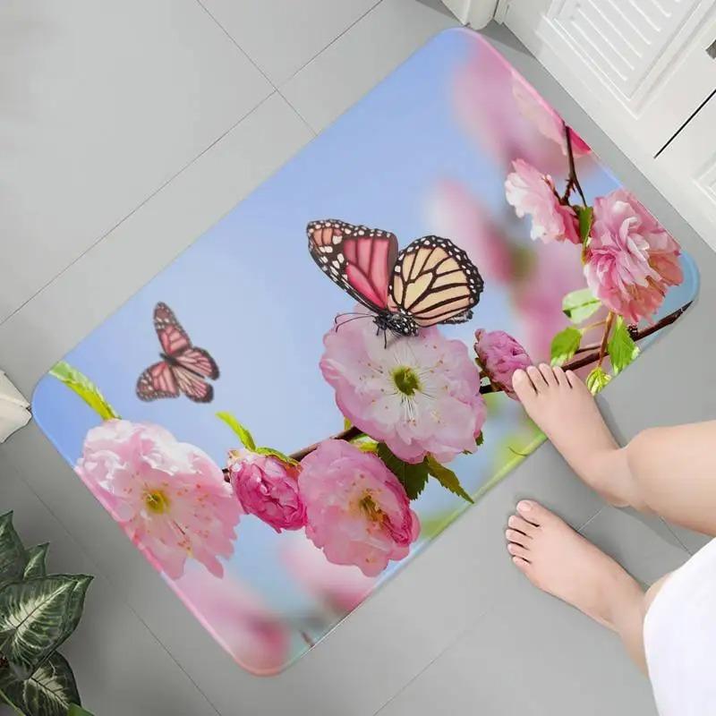 Flower Mat Pastoral 3D Door Floor Rug Anti-slip Home Hallway Bedroom Entrance Carpets Washable Bathroom Porch Decorative Doormat