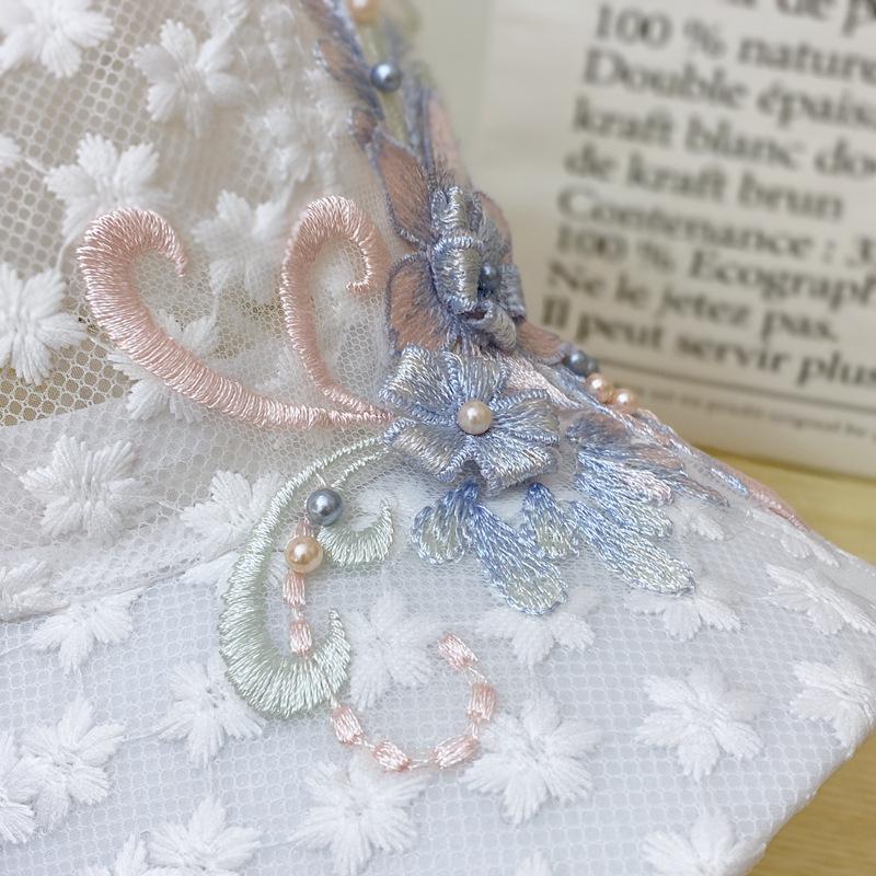 Women's Summer Lace Baseball Cap with Embroidered Floral Mesh - Korean Style Sun Protection Hat