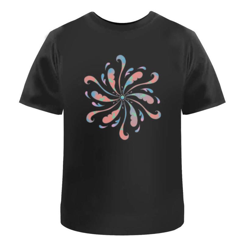 

Swirly Mandala Cotton T Shirt Ta047022 5XL різнокольоровий