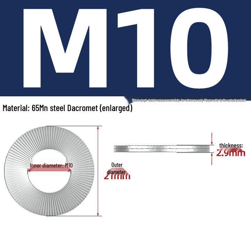 DIN25201 304 Stainless Steel Self-Locking Double Stack Washer, 65Mn Manganese Anti-Loosening, Double-Sided Tooth Layer.