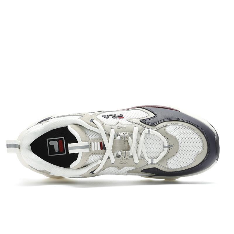 FILA Simple Thick Sole Height Increasing Low Top Casual Shoes Men sneaker White Brown F12M422111FSP