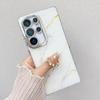 Suitable for Samsung S25ultra Mobile Phone Case Marble S23 Electroplated Fine Hole Full Package Anti Fall A56 Ring Support
