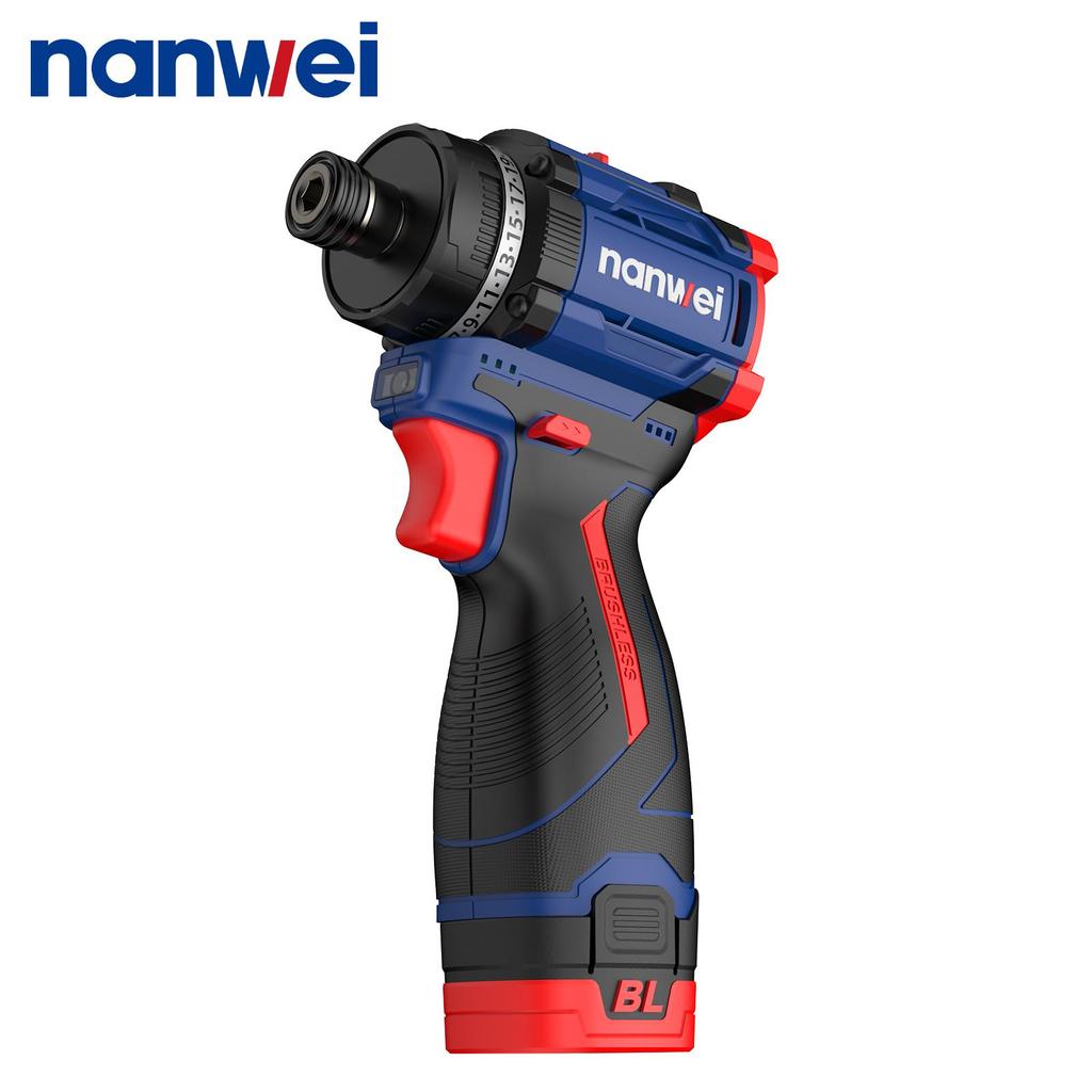 NANWEI 45 Nm 1/4 Inch Electric Screwdriver, 2-speed Adjustment, 500/1600 Rpm