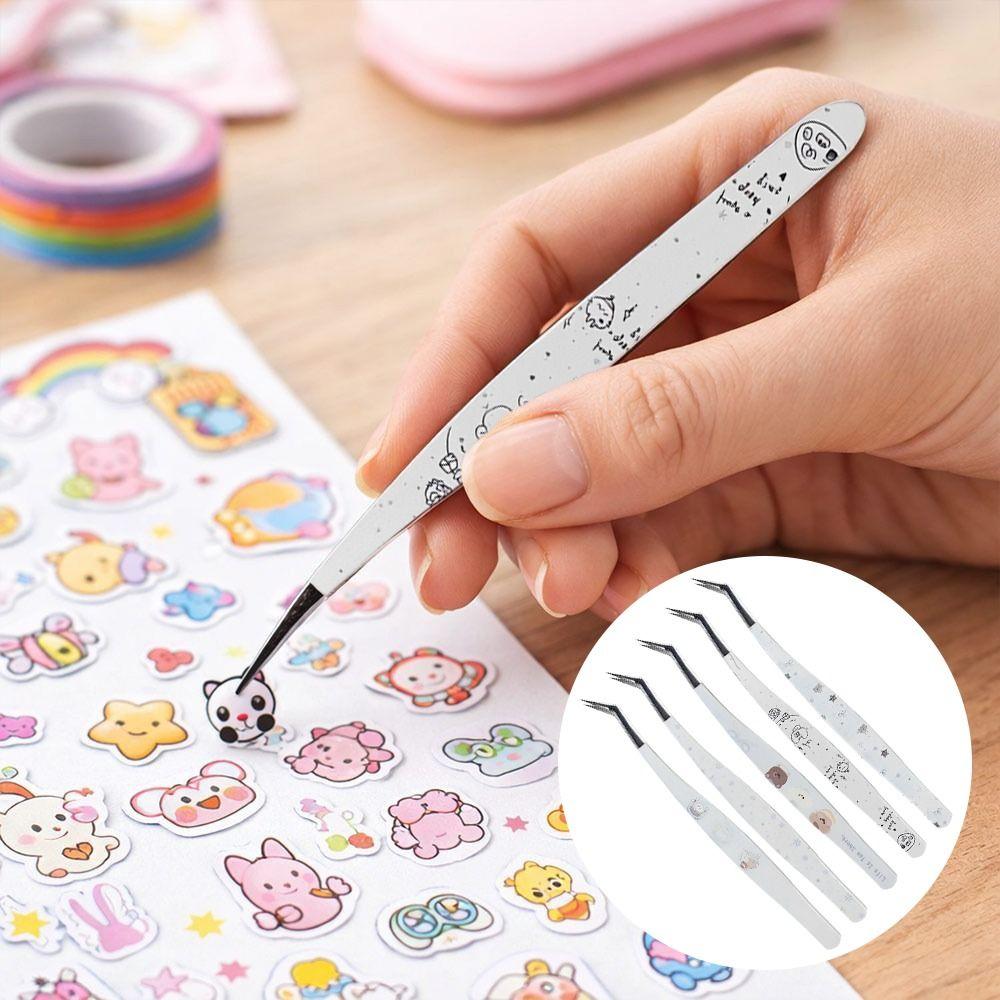 Edelstahl Wimpernpinzette Wimpernverlängerung Pinzette Miniatur Szenen Aufkleber