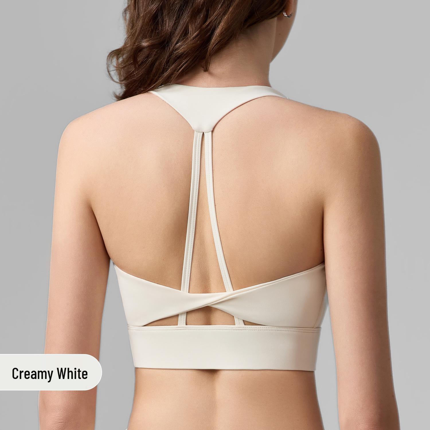 

Spring/Summer Women s Thin Strap Yoga Bra with Fixed Cups - Breathable Hollow Back Design for Fitness Small