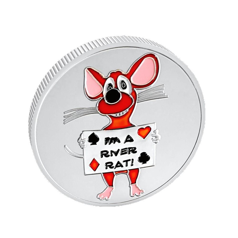 Chip press, metal mouse commemorative badge, river rat, Creative coins, handicrafts, badges, small gifts