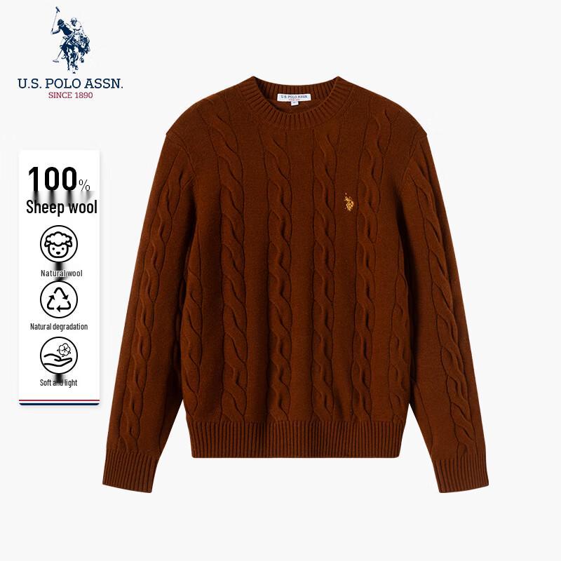 U.S. POLO ASSN. Men s Pure Wool Crew Neck Sweater L