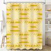Modern Sunburst Shower Curtain Waterproof Home Decor Bathroom Liner Yellow Stripes Pattern Shower Paneling Tiles Backsplash Remo