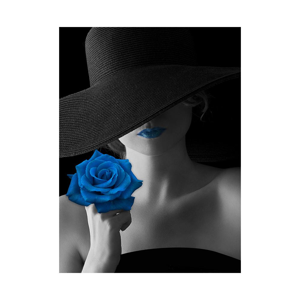 

Современное настенное искусство Холст Живопись Синие губы Элегантная женщина Постер Принт Черно-белое изображение Украшение для дома Комнаты 20x30cm No Frame