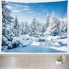 Christmas Tapestry Wall Hanging Nature Winter White Forest Snow Wall Tapestry Art for Party Living Room Bedroom Dorm Home Decor