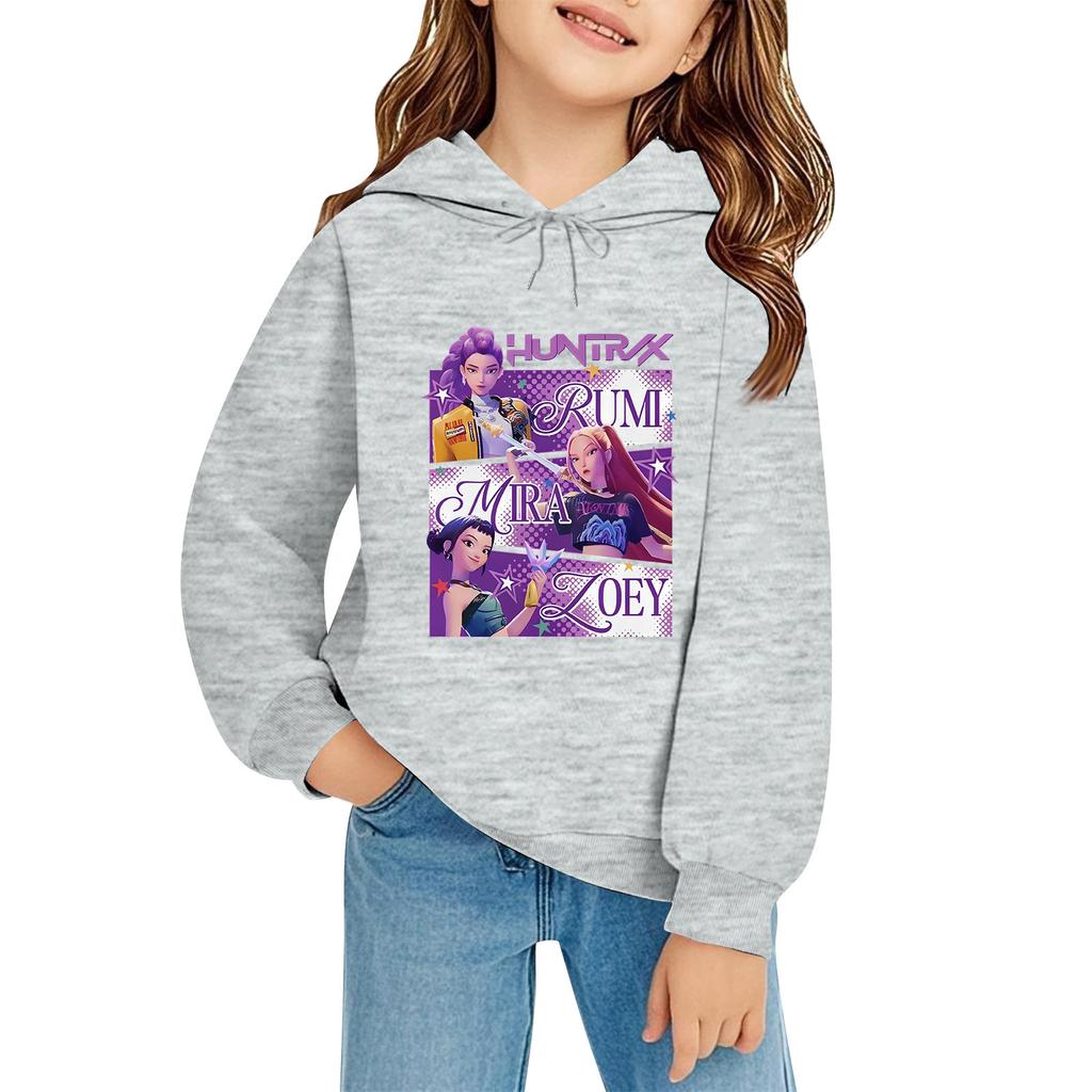 Kids' Long Sleeve Loose Pullover Letter Print Drawstring Hooded Sweatshirt