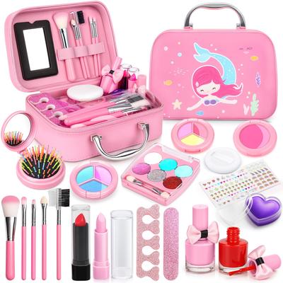 Makeup Set Toy for Girls Ages 6 7 8 9 10 11 12 - Gift Set, Cosmetic Set, Pretend Play Set, Dresser, Compact Makeup Set, 19 Pieces, Dresser, Kids' Role