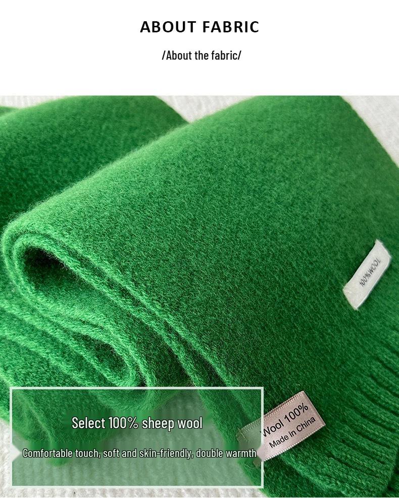 100% Pure Wool Knitted Scarf - Versatile Autumn/Winter Cashmere Neck Warmer for Couples