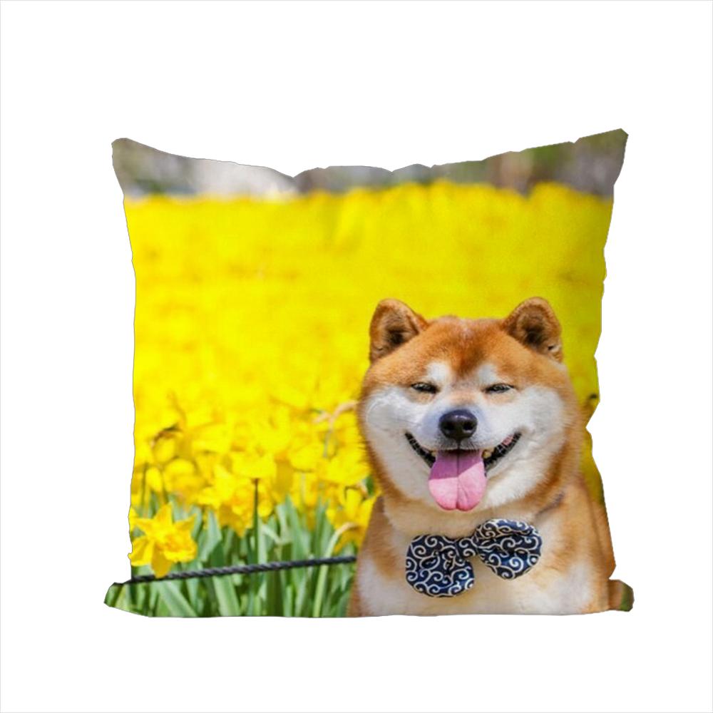 Shiba Inu Pillow Case For Car Sofa Decorative Home Doublesided Print Plush Square Throw Pillow Cushion Cover
