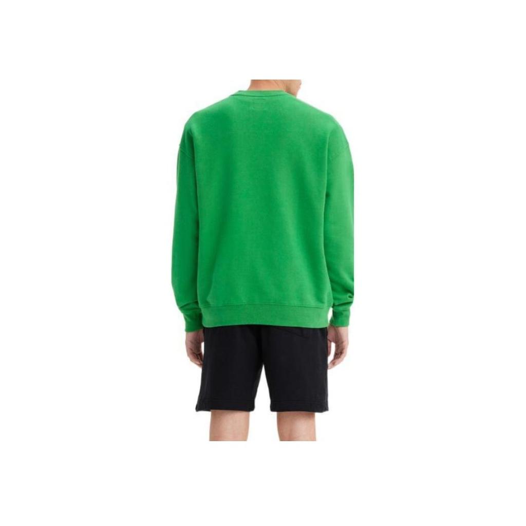 Levis FW22 Small Logo Embroidered Solid Color Crewneck Sweatshirt Men Sweatshirt Green A3770-0011