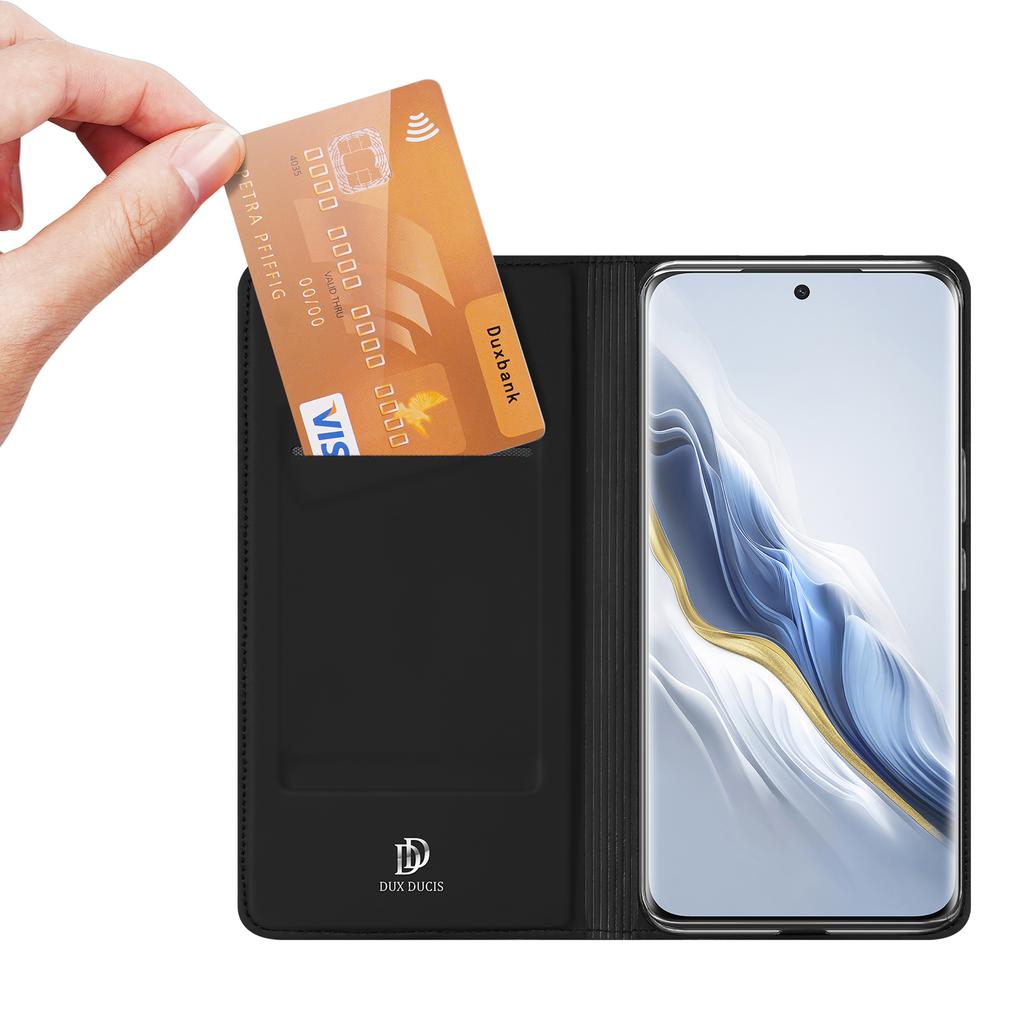 DUX DUCIS Skin Pro Series For Honor Magic6 5G Leather Case Card Slot Phone Stand Cover