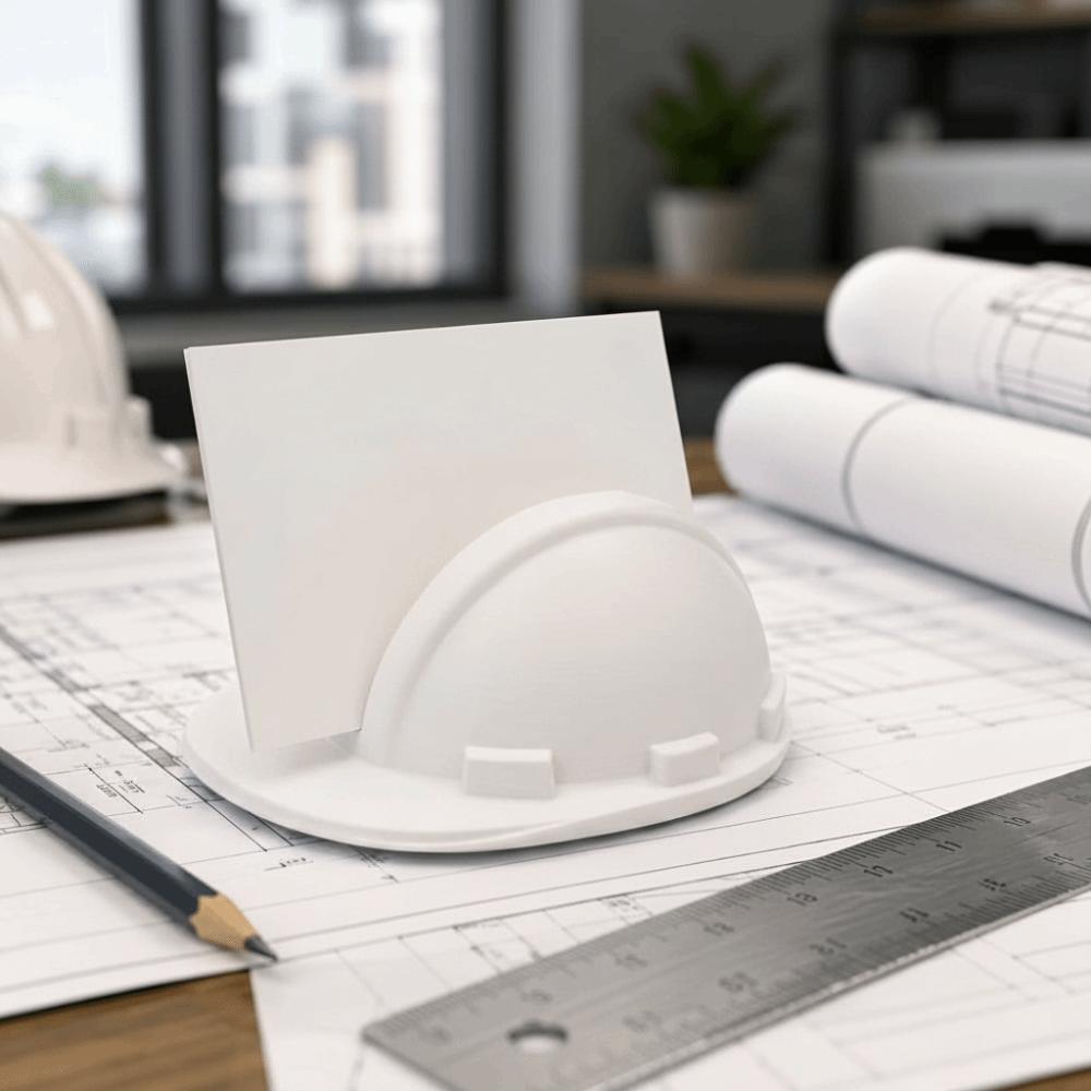 Safety Shape Helmet Stand 3D Printed Desk Organizer Business Storage Card Holder  Civil Engineer