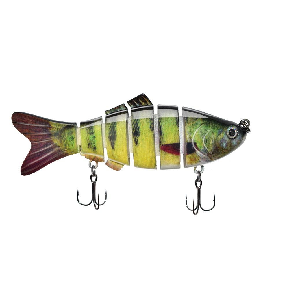 Fishing Lure 5 Segments Crank 3D Eyes Fish Shape Tackle Hook 10cm/17g 1pc