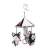 Happy Monkey Black & White Newborn Crib Mobile: Rotatable Wind Chime & Stroller Hanging Toy