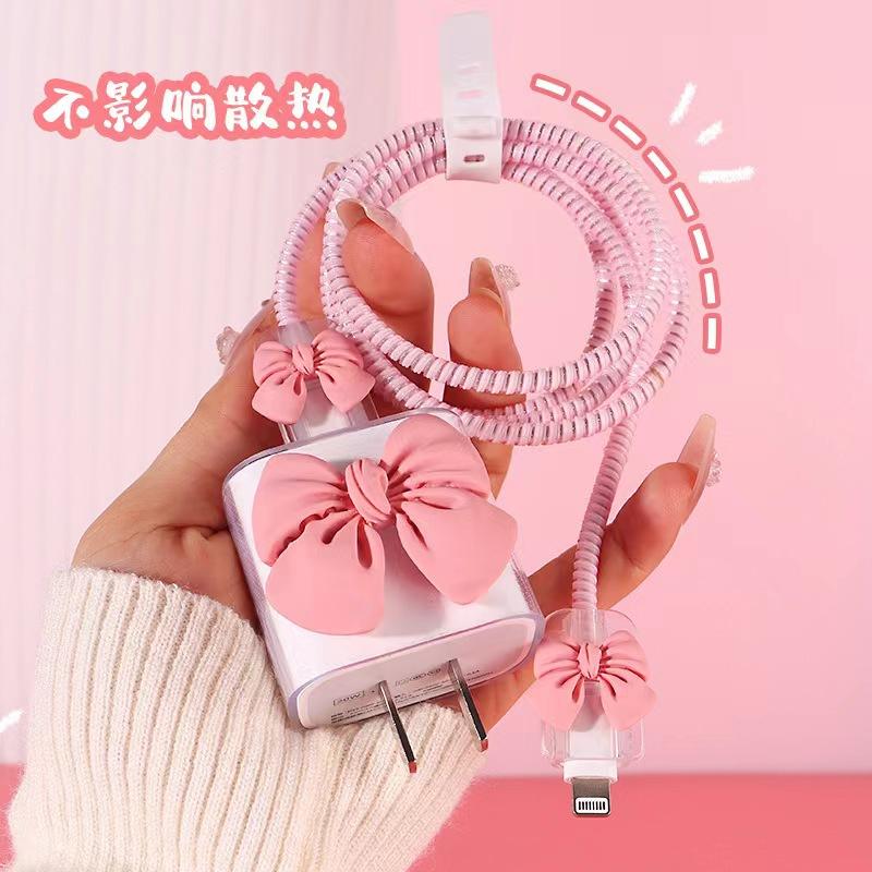 Data cable protective cover is suitable for Apple's original data cable protective rope, bow angel wing protective case.