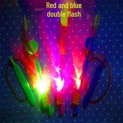Red & Blue Double Flash Flying Arrow Bamboo Dragonfly - Popular Night Market Novelty Toy