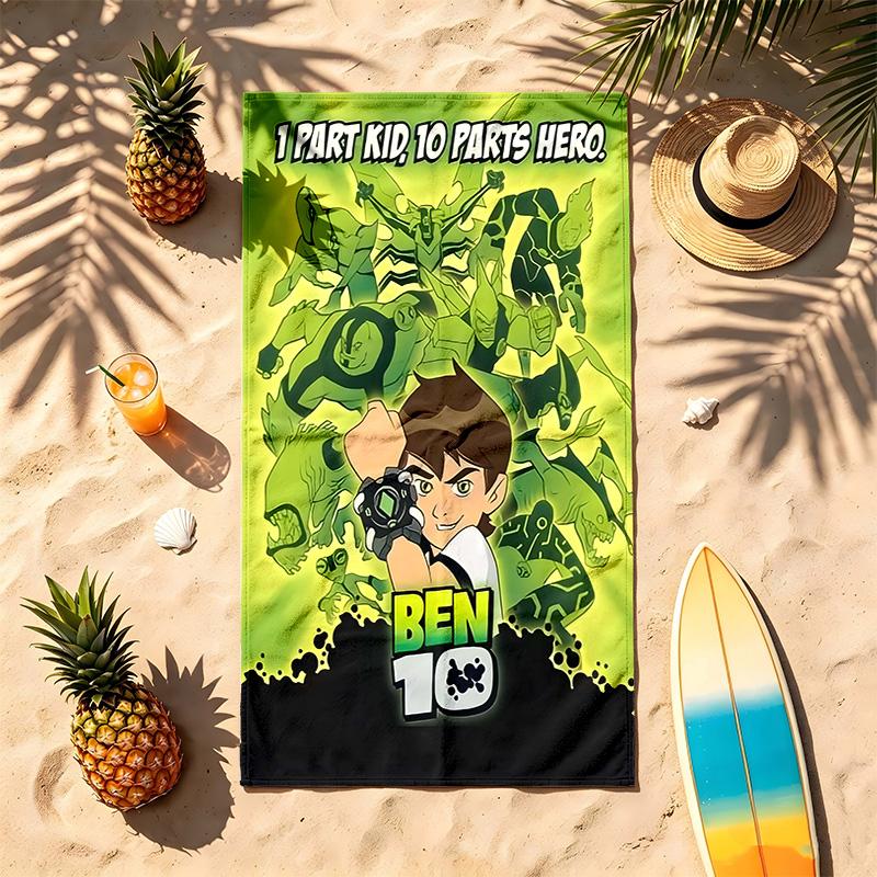 Ben 10 (5) Theme Beach Towel Sand Resistant Soft And Comfortable Suitable For The Pool Camping Yoga And Diving A Travel