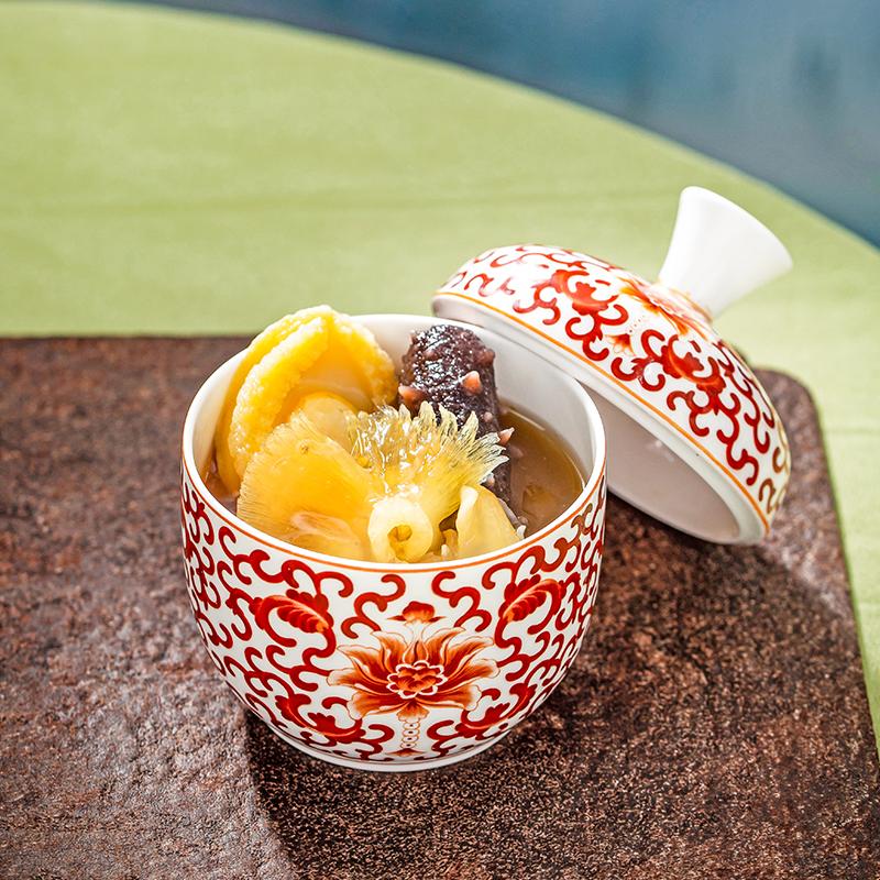 New Chinese stew pot ceramic health soup pot hotel steamed egg with cover small stew pot dessert tableware