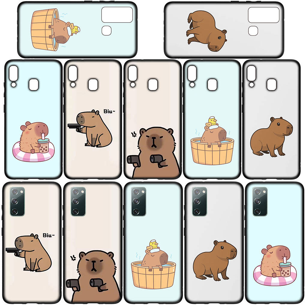 For Samsung Galaxy S25 S24 S23 S22 S21 Ultra FE Plus A17 A37 A57 A56 A55 A06 A16 A15 A36 A26 A35 A05 A25 A54 A34 Phone Case Poster Capybara Cover