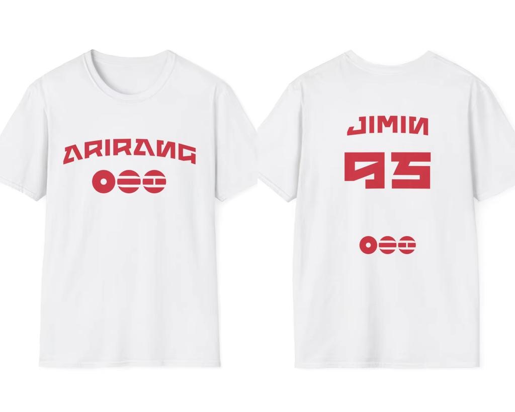 2026 Summer Unisex BTS World Tour Arirang Fan Merch Jungkook Jimin V RM Suga Jin J hope Name Print Cotton T-shirt