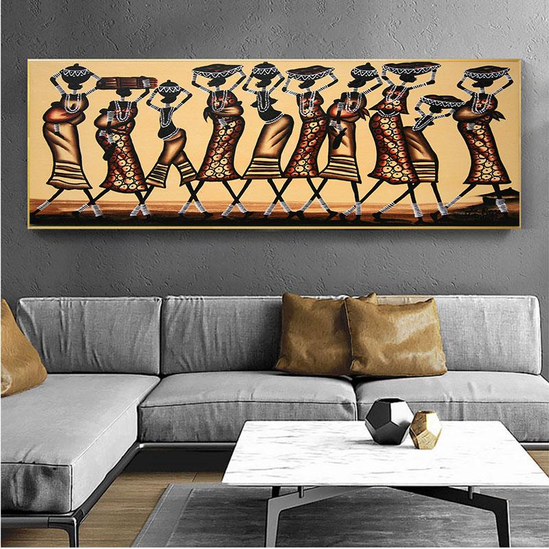 African Woman Plakáty a grafiky Abstraktní postava Obraz na plátně Nástěnné obrazy do obývacího pokoje Domácí dekorace Cuadros Bez rámu