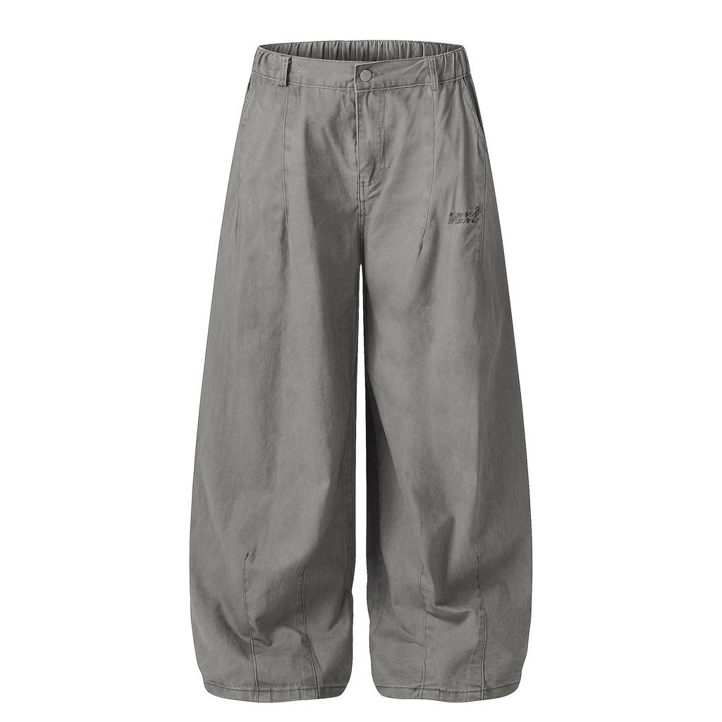 Trendy Loose Vintage Cargo Pants: Windproof Drawstring Straight-Leg Casuals for Men & Women