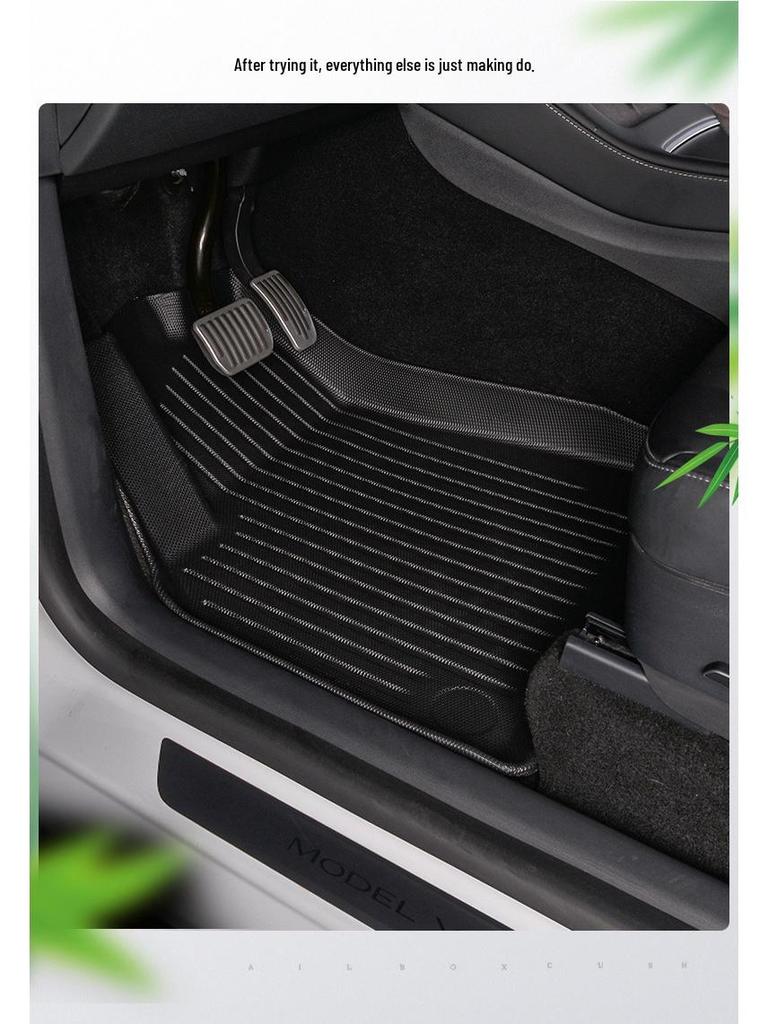 TPE Car Floor Mats for Tesla Model 3 (2021-2023) - Includes Front and Rear Trunk Mats, Thermoformed Design