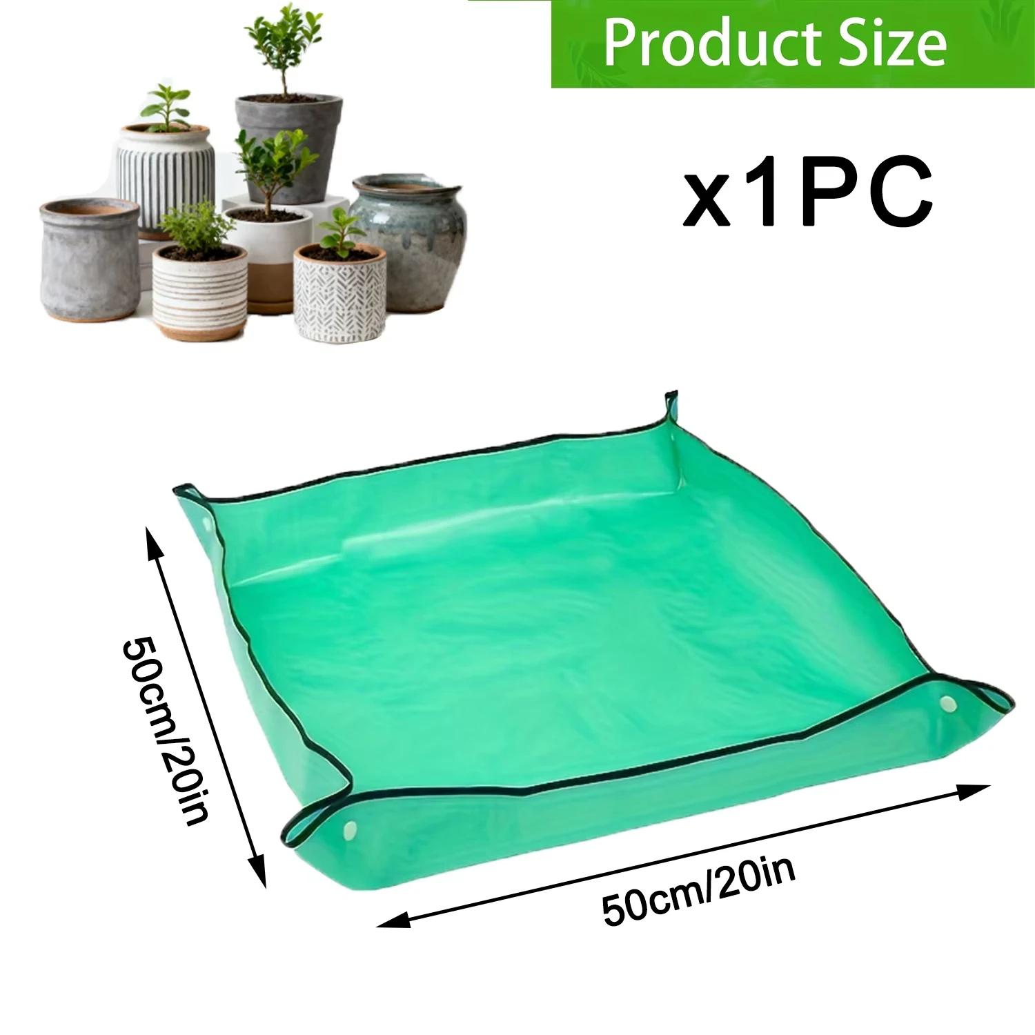 

Planting Mat Square Garden Pad Waterproof for Transplanting Flower Pots Potting Mat Foldable Garden Repotting Anti-dirty Tarp