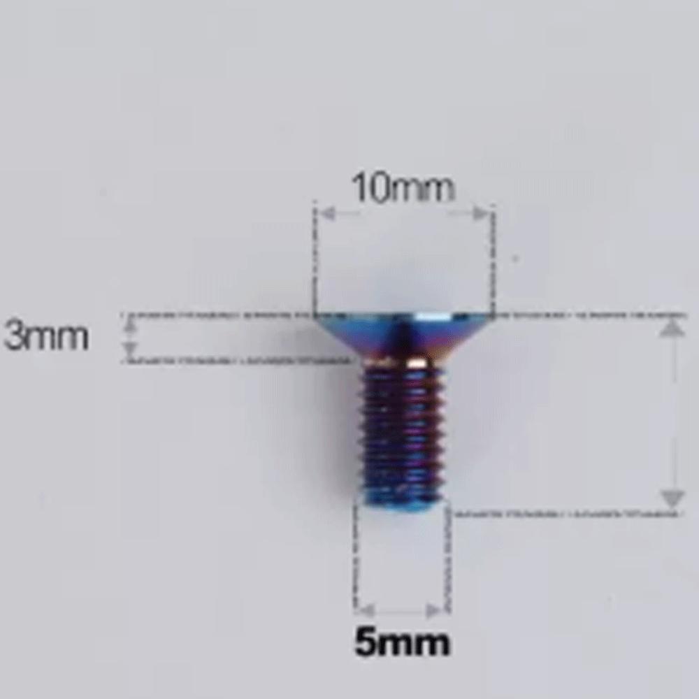 Mutliple Color M5 P0.8mm 8/10/12/14/16/18/20/25/30/35/40mm GR5 TC4 Titanium Alloy Countersunk Screw Bolt Flat T25 Torx Head