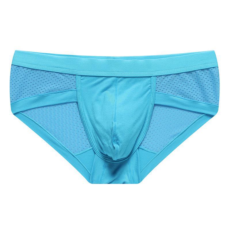 Men's Low-Rise Sexy Breathable Modal Mesh Briefs - Red, Large Size