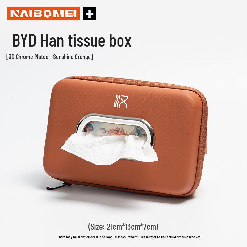 BYD Han EV Tissue Box: Car Seat Back Hanging Armrest Pull-out Decorative Supplies.