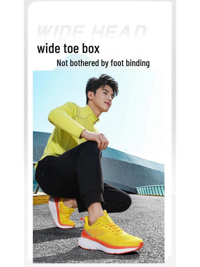 Men's Wide Fit Mesh Running Shoes with Shock-Absorbing Soles - 2026 Spring/Summer Collection