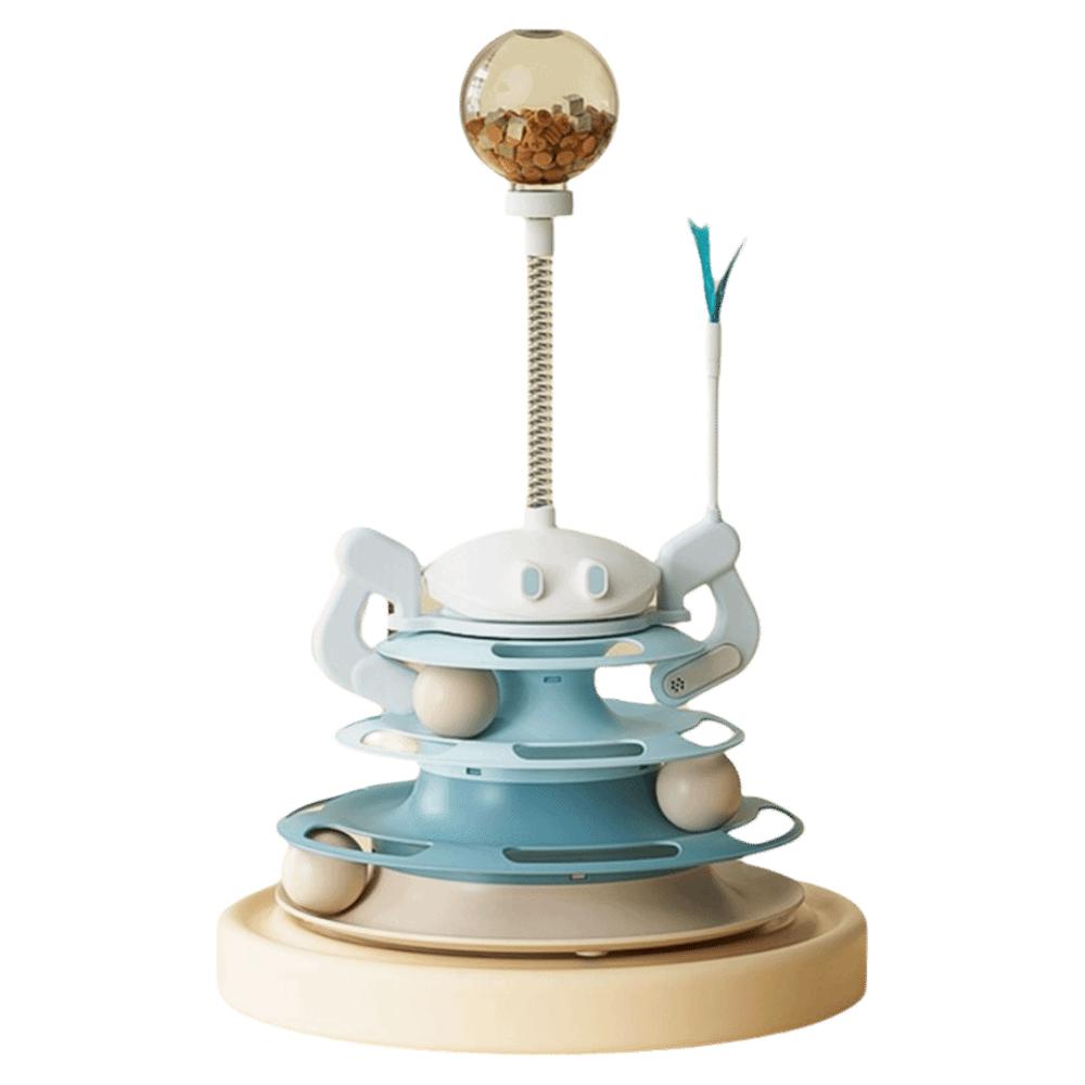 Fun Puzzle Game 3 Layer Cat Toy Tower Physical Exerciser Stimulating Cat Food Toy Interactive Entertaining Kitten Indoor Use