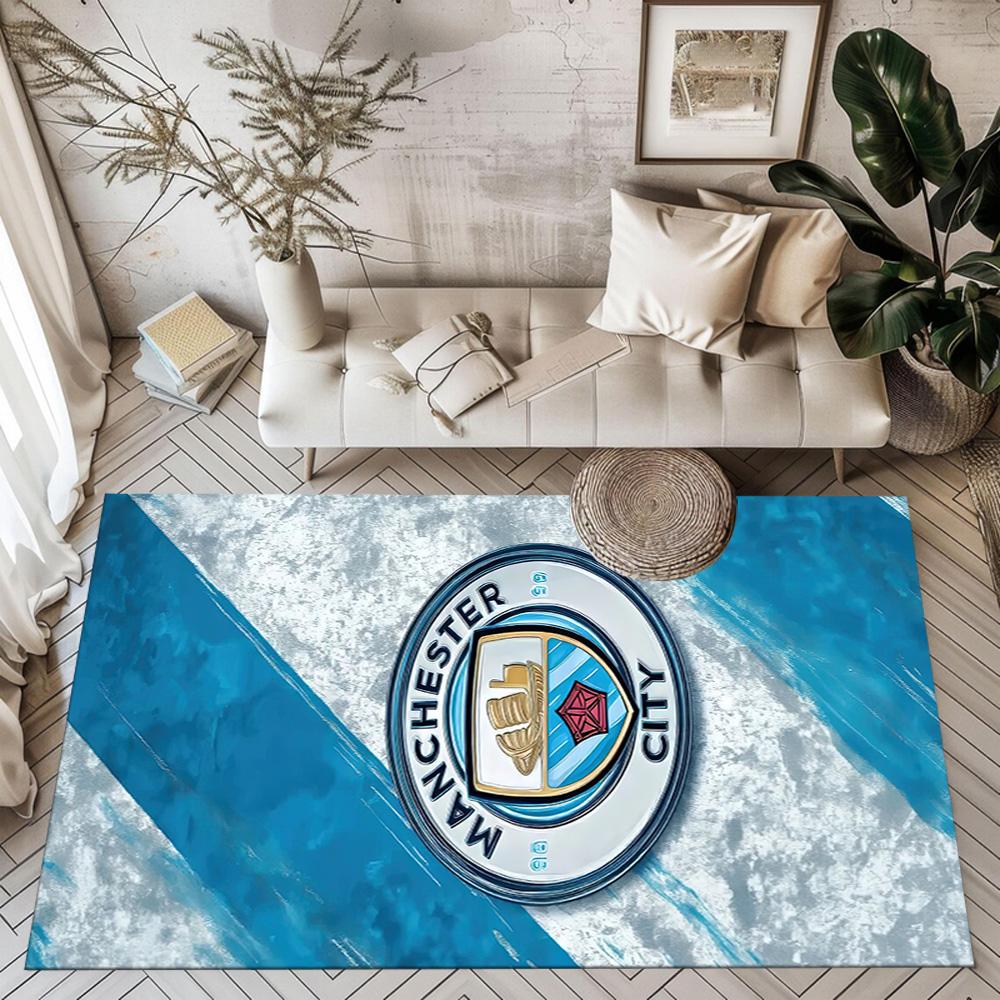 Manchester City Fc Square Rugs Are a Great Choice for Living Rooms, Bedrooms, Home Décor, and As Gifts.
