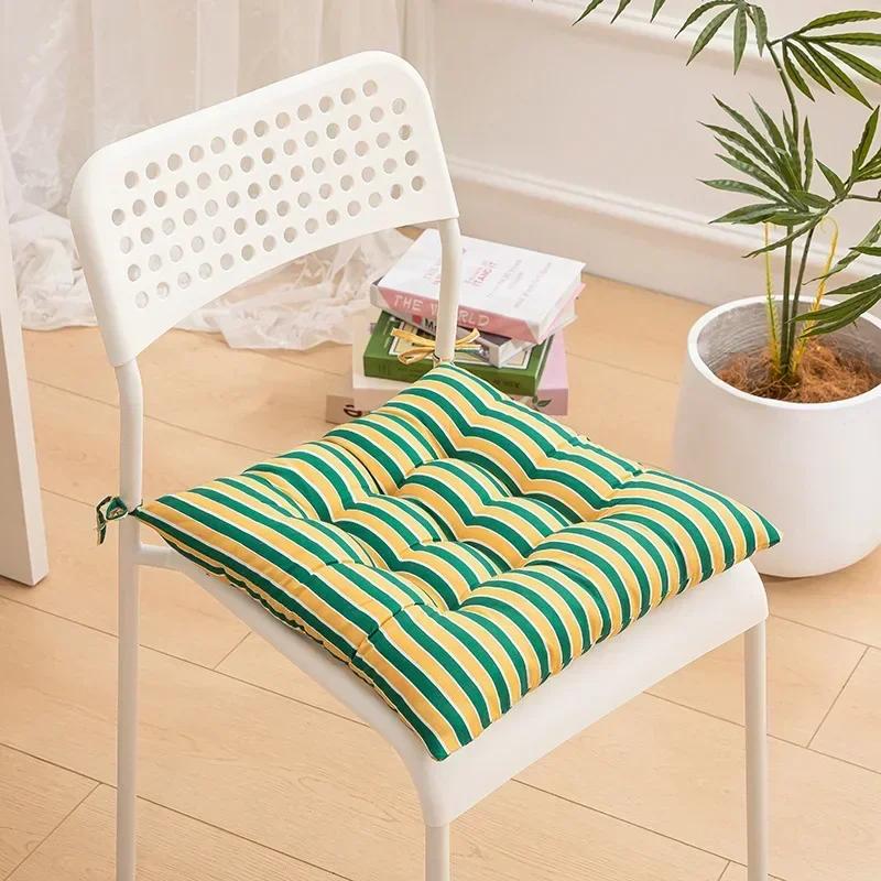 Streifen Karomuster Weiches Kissen Quadratisches Sitzkissen Heimdekoration Außenbereich Garten Terrasse Kissen Sofa Hüftkissen Bürostuhl