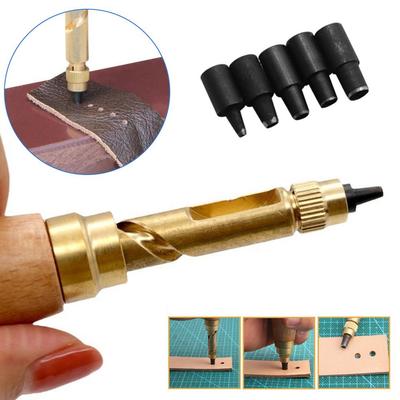 DIY Leather Circular Punch Interchangeable Multi Head Belt Punch Silent Manual Rotating Punch Tool Accessories