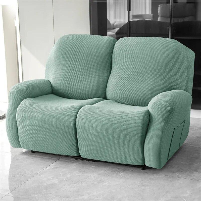 1/2 Seater Recliner Sofa Cover Stretch Polar Fleece Sofa Armchair Cover Anti-Slip Elastic Relax Couch Slipcover Living Room