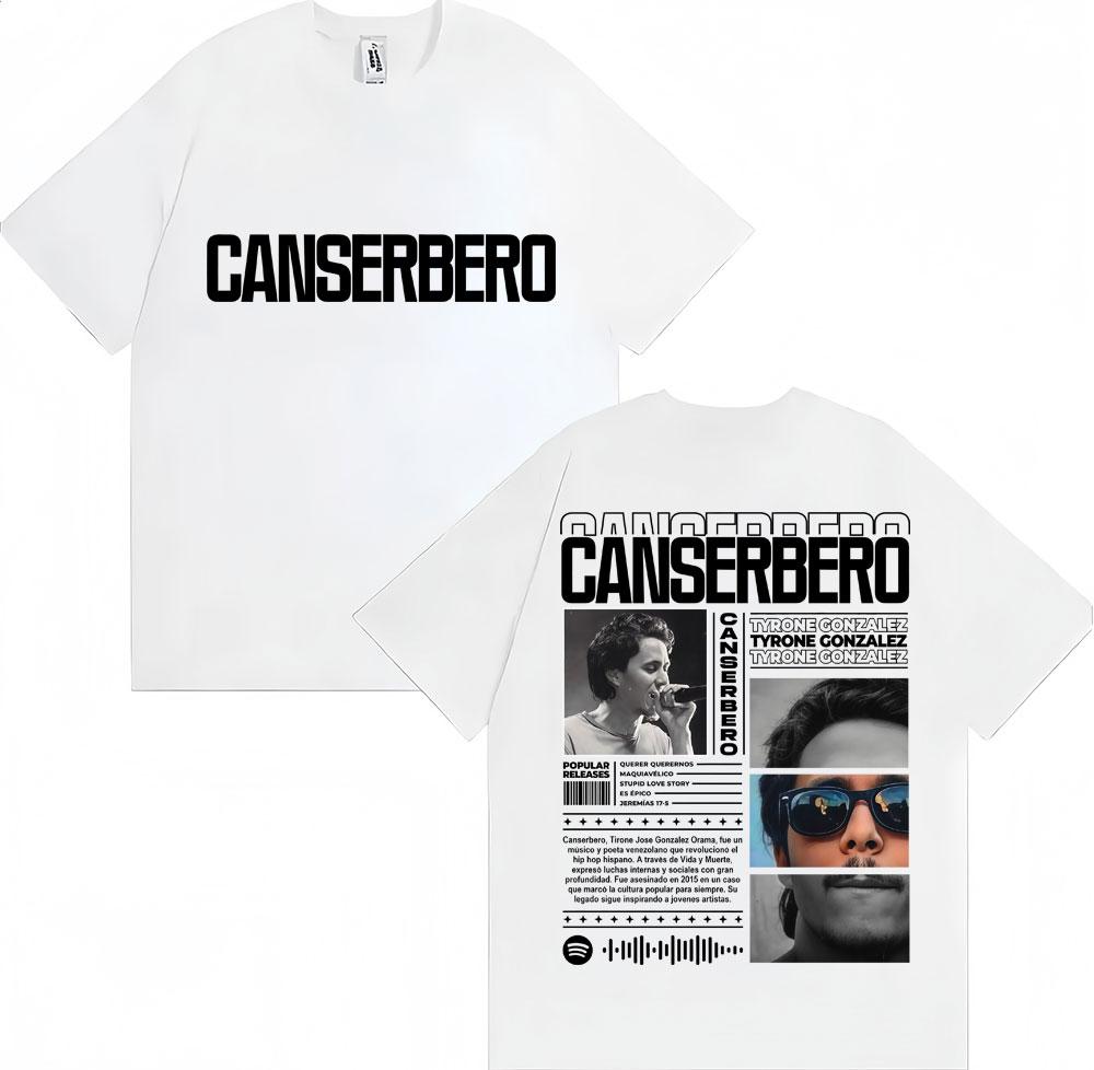 Rapper Canserbero Album Tour Print T Shirts Men Women Hip Hop Pop Music Vintage Tshirt Oversized Soft Cotton T Shirt Streetwear