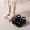 Internet Celebrities Thick-soled Velcro Sandals Small Height Increase Sports Style Sandals 2025 Summer New Soft-soled Beach Shoes