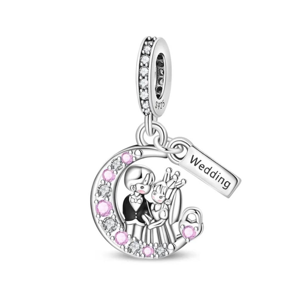 Nuovi Charm Ciondoli Cuore Rosa in Argento 925 per Bracciale Collana Gioielli Fai da Te Regalo di San Valentino per Lei