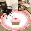 1 Stück Stuhlteppich mit Cupcake-Print für das Büro, weiche Flanell-Wurfmatte, perfekt für Büro, Feiertagsparty-Dekoration Wahl yy251113047