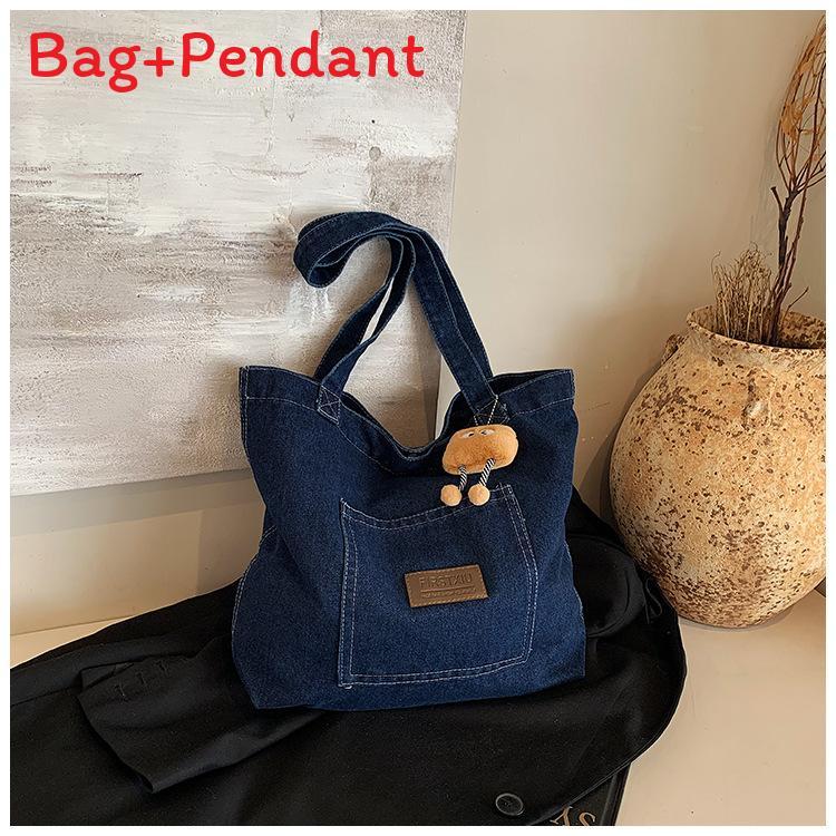 Denim Tote Bag For Women With Magnetic Closure And Inner Phone Pocket For Casual Daily Use