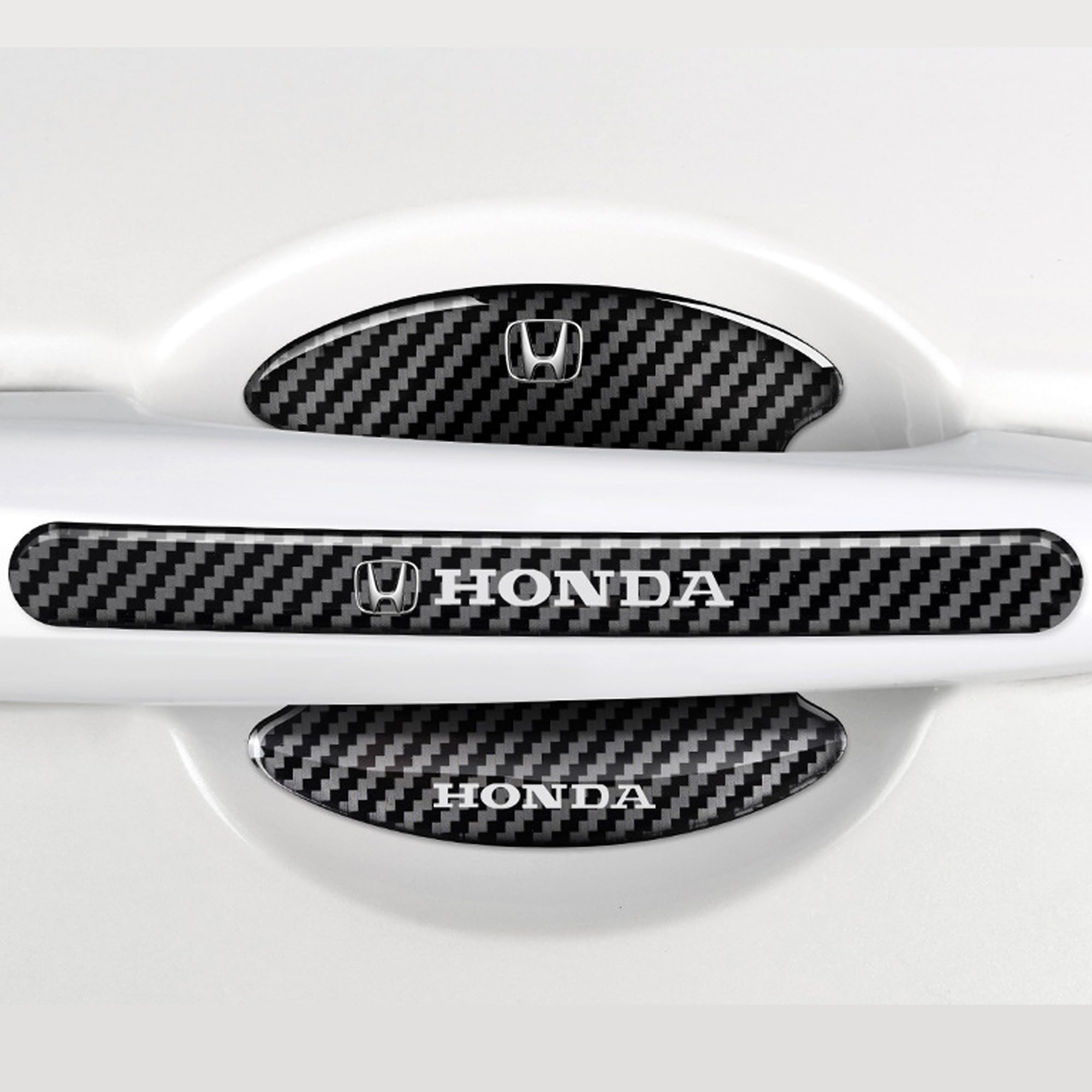 

Защитная накладка на дверную ручку DELUXEFOX, совместимая с Honda, набор из 8 защитных накладок на дверные ручки из углеродного волокна, защита от царапин, наклейка-герметик