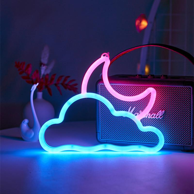 Double-Sided LED Neon Light for Romantic Room Decor
