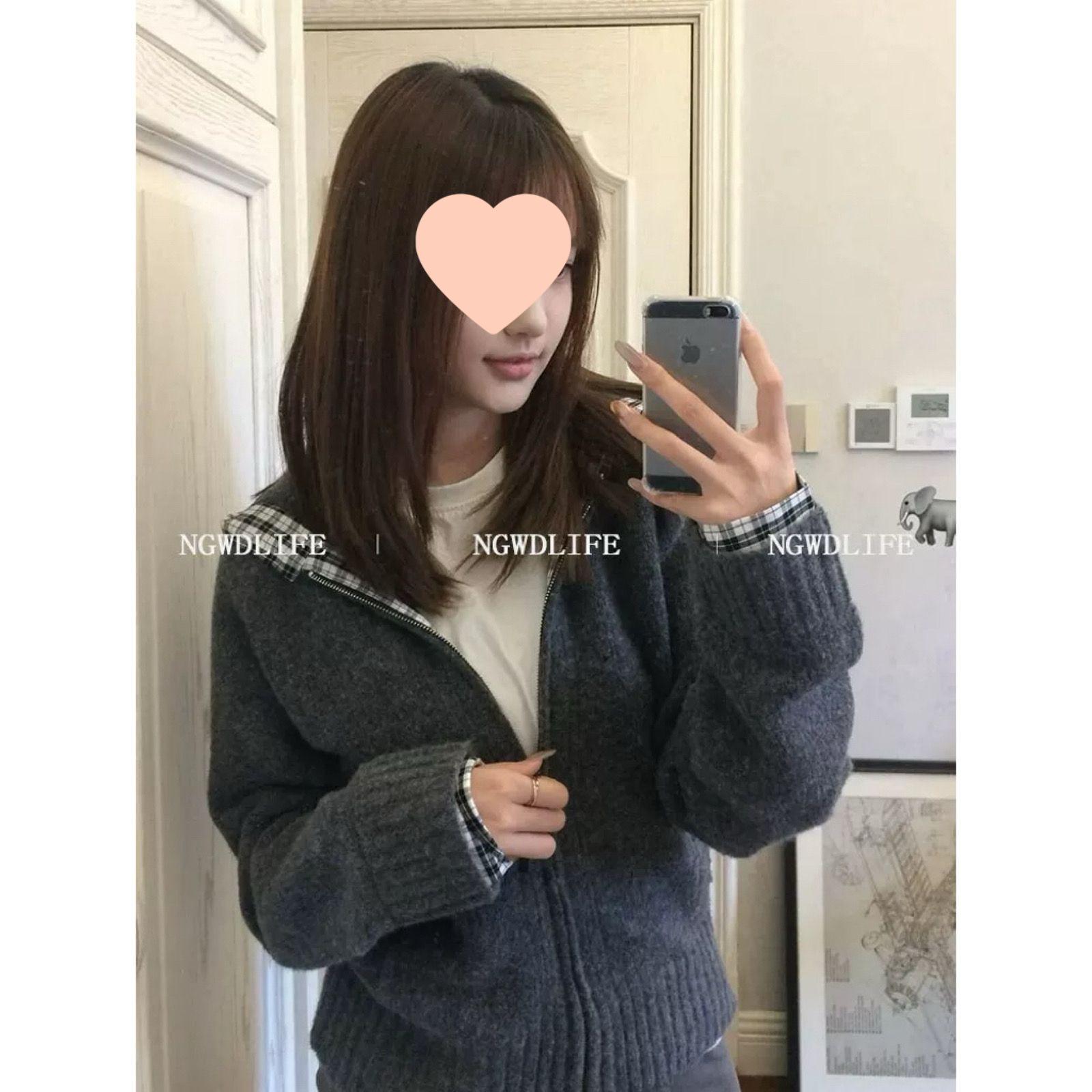 

Женская серая куртка на молнии с капюшоном - Зимняя, свободного кроя, маленького размера, пэчворк, кардиган «два в одном». S